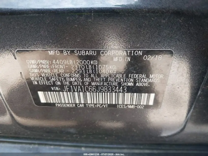 2018 SUBARU WRX PREMIUM