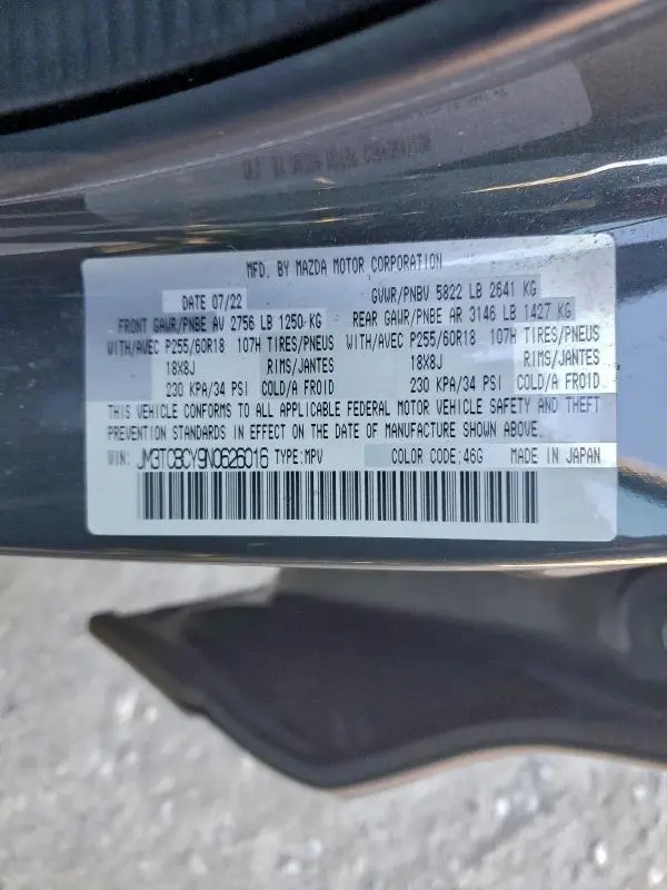 2022 MAZDA CX-9 TOURING  