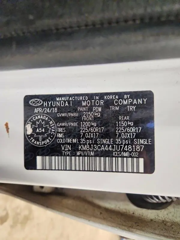 2018 HYUNDAI TUCSON SE  