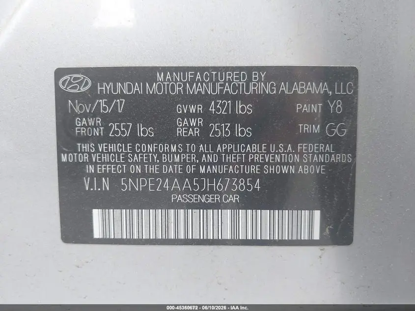 2018 HYUNDAI SONATA ECO