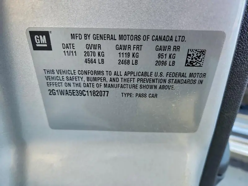 2012 CHEVROLET IMPALA LS  