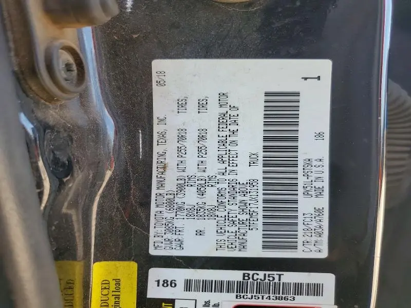 2018 TOYOTA TUNDRA CREWMAX SR5 V8