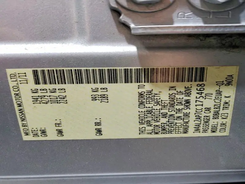 2012 NISSAN ALTIMA 2.5  