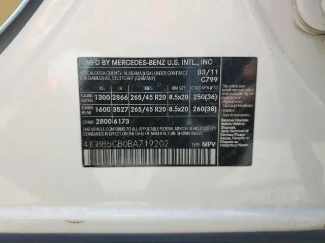 2011 MERCEDES-BENZ ML 350  