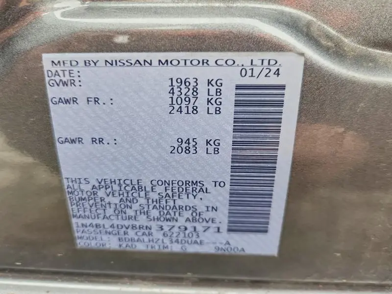 2024 NISSAN ALTIMA 2.5 SV  