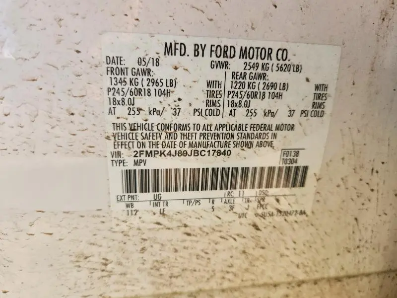 2018 FORD EDGE SEL  