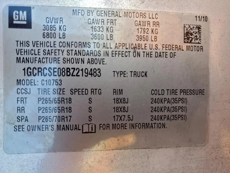 2011 CHEVROLET SILVERADO C1500 LT  