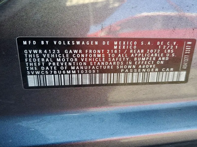 2021 VOLKSWAGEN JETTA S  