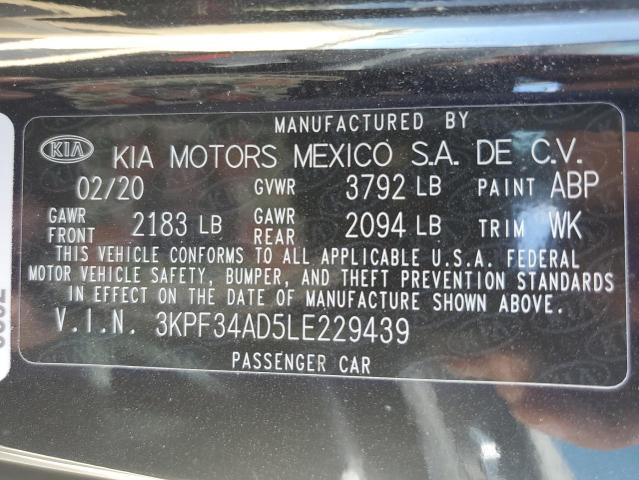 2020 KIA FORTE GT LINE