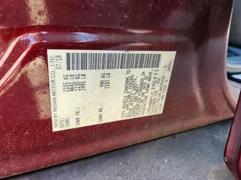 2018 NISSAN MAXIMA 3.5 SV  