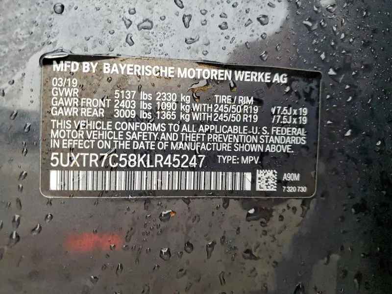 2019 BMW X3 SDRIVE30I  