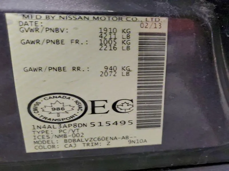 2013 NISSAN ALTIMA 2.5  