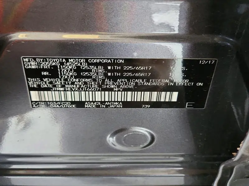 2018 TOYOTA RAV4 XLE  