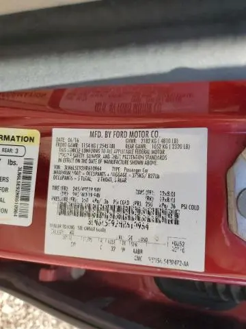 2017 LINCOLN MKZ RESERVE  