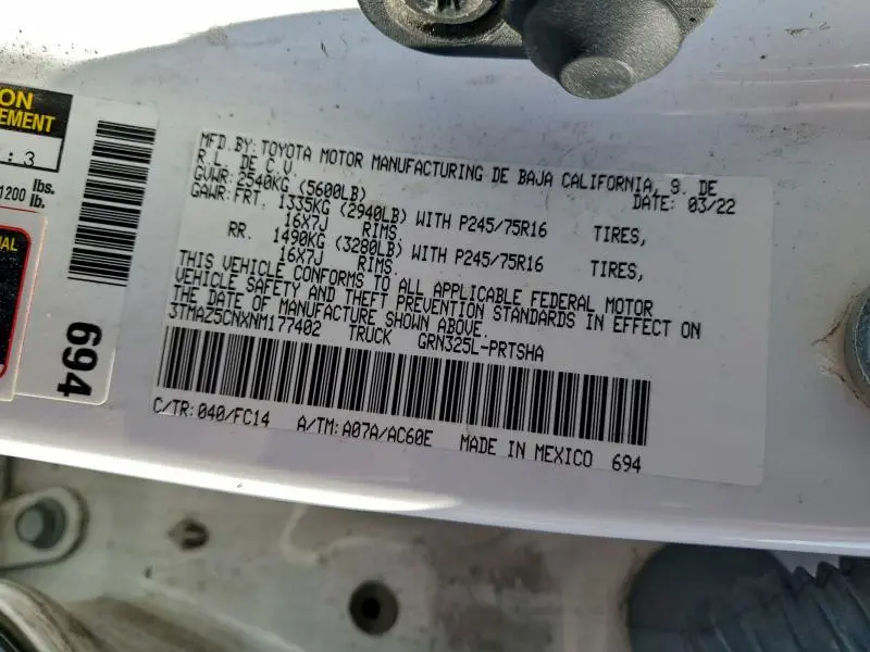 2022 TOYOTA TACOMA DOUBLE CAB  