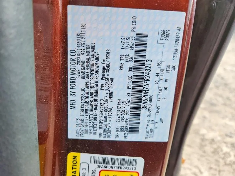 2015 FORD FUSION SE  