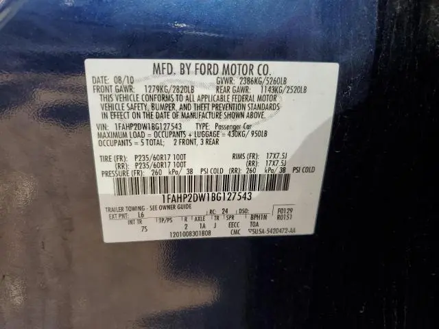 2011 FORD TAURUS SE  