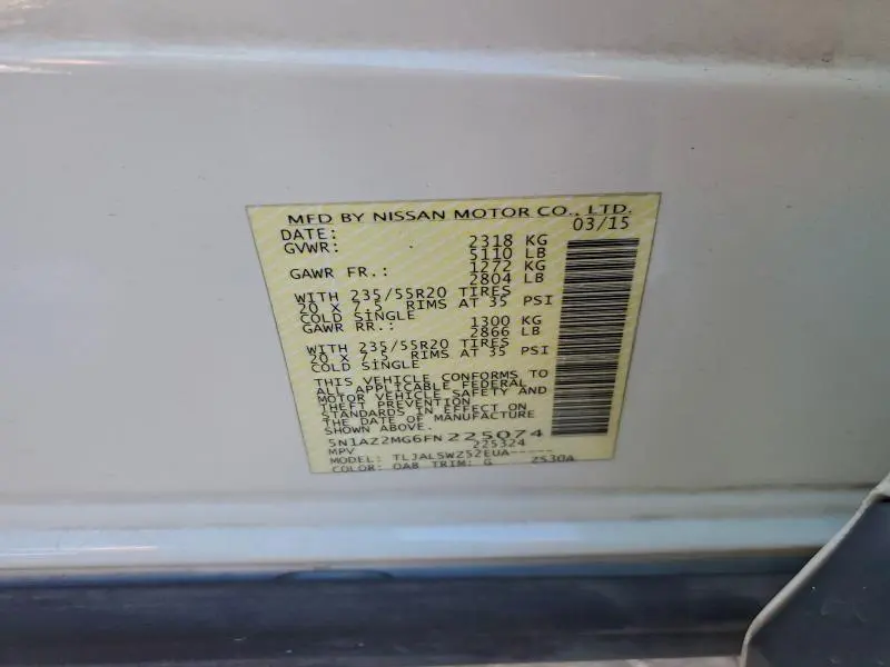 2015 NISSAN MURANO S  