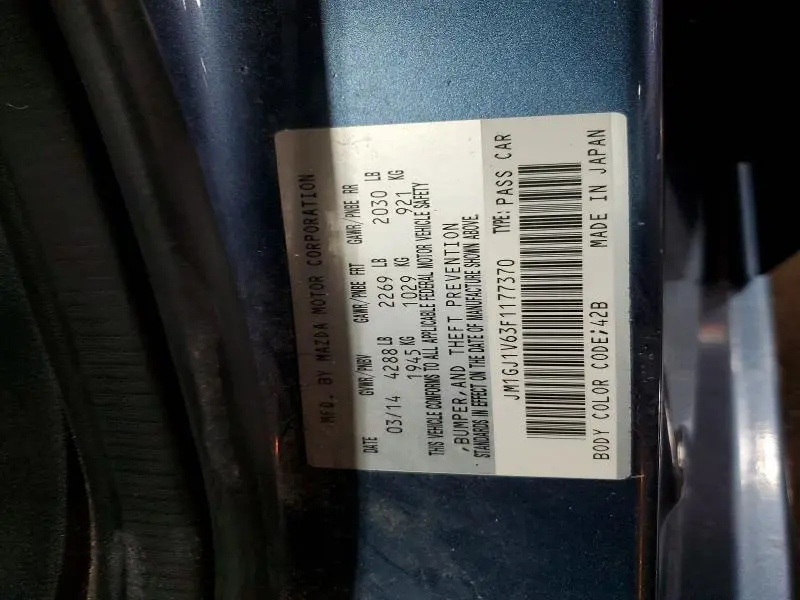 2015 MAZDA 6 TOURING  