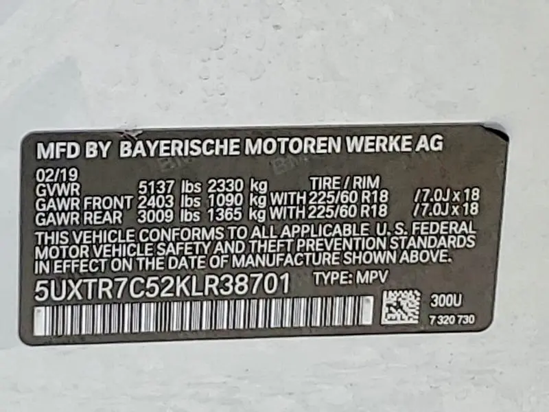 2019 BMW X3 SDRIVE30I  