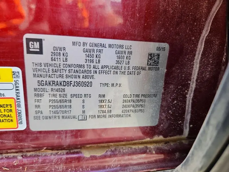 2015 BUICK ENCLAVE   