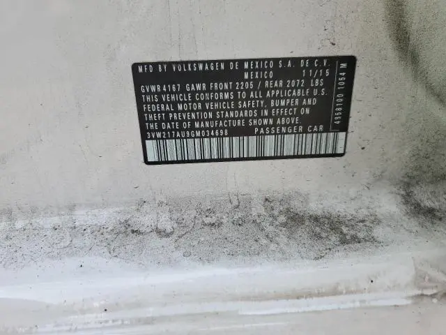 2016 VOLKSWAGEN GOLF S/SE  