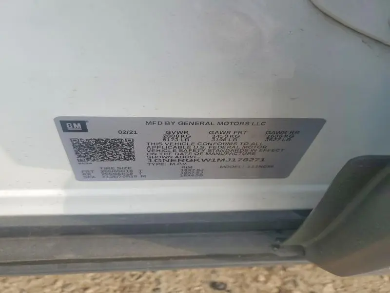 2021 CHEVROLET TRAVERSE LT  