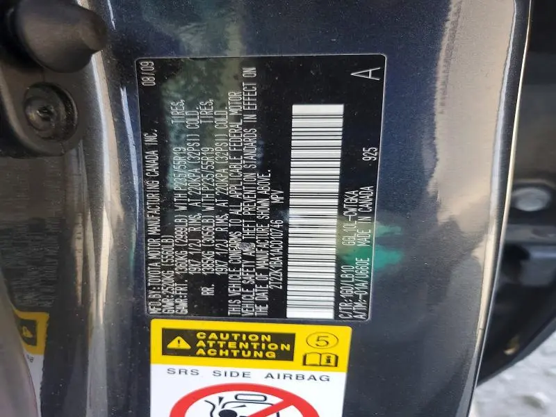 2010 LEXUS RX 350 BASE  
