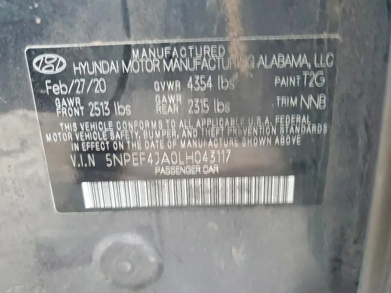 2020 HYUNDAI SONATA SEL  
