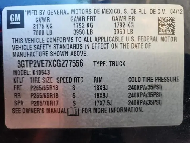 2012 GMC SIERRA K1500 SLE  