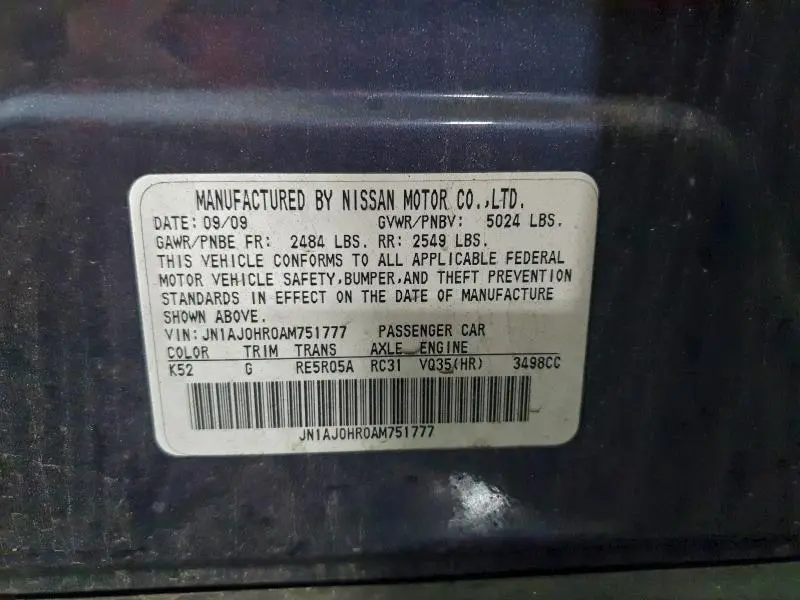 2010 INFINITI EX35 BASE  