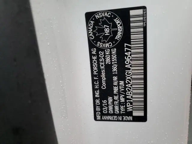 2016 PORSCHE CAYENNE S  