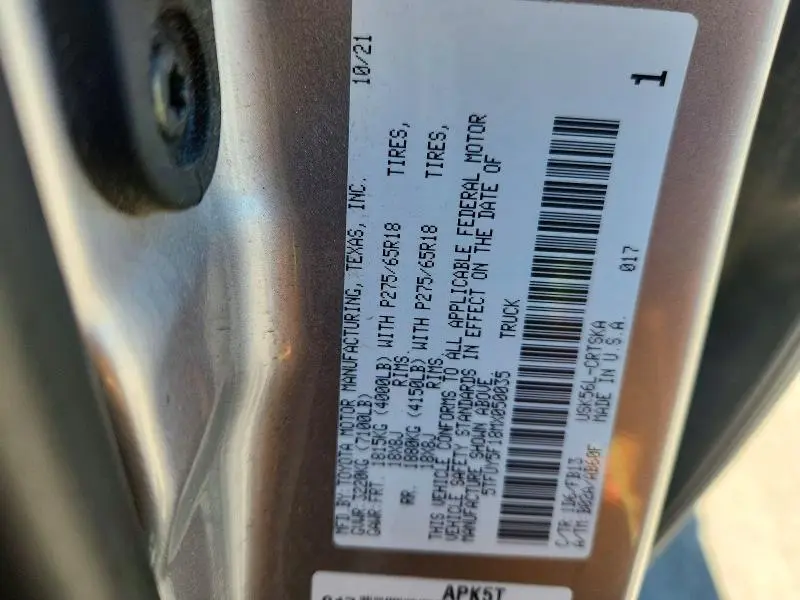 2021 TOYOTA TUNDRA SR5  