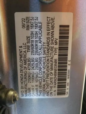 2022 HONDA CR-V EXL  