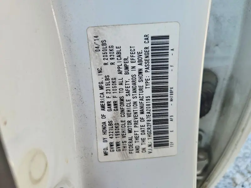 2014 HONDA ACCORD EXL  