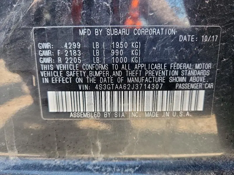 2018 SUBARU IMPREZA   