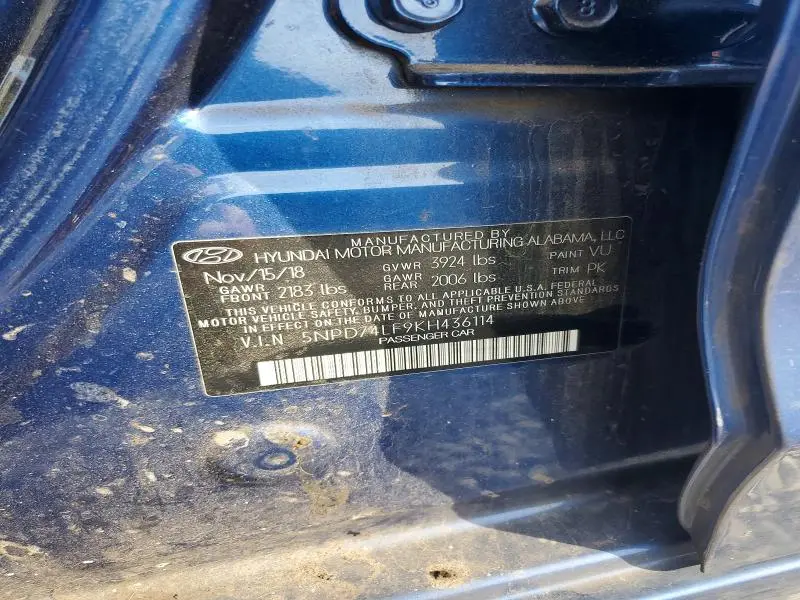 2019 HYUNDAI ELANTRA SE  