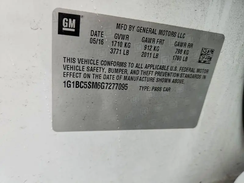 2016 CHEVROLET CRUZE LS  