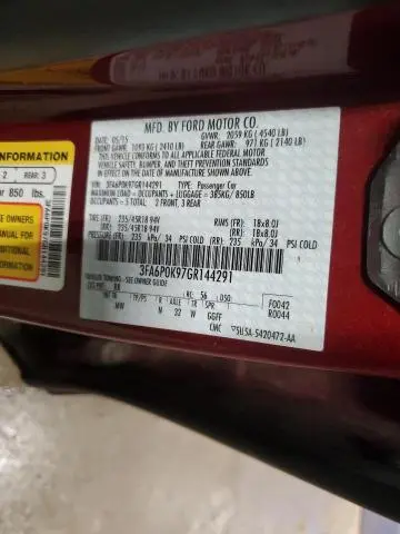 2016 FORD FUSION TITANIUM  