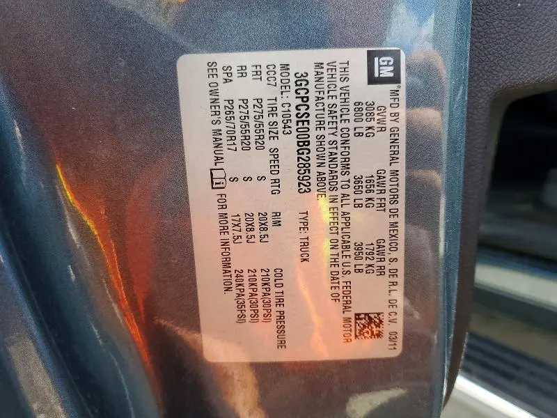 2011 CHEVROLET SILVERADO C1500 LT  