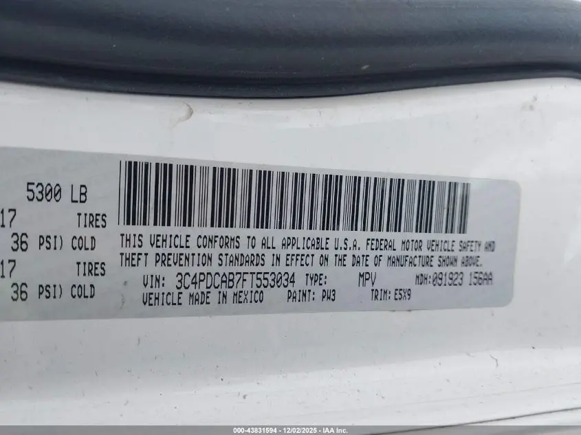 2015 DODGE JOURNEY AMERICAN VALUE PKG