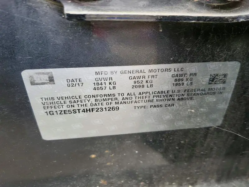 2017 CHEVROLET MALIBU LT  