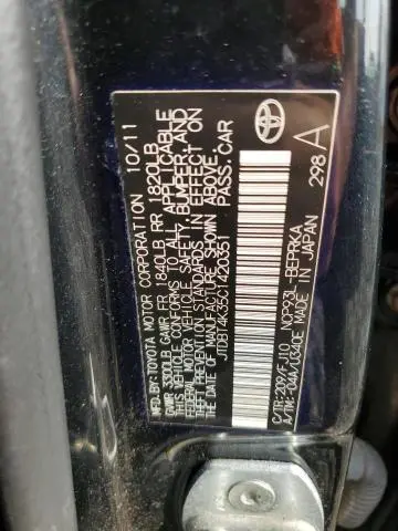 2012 TOYOTA YARIS   