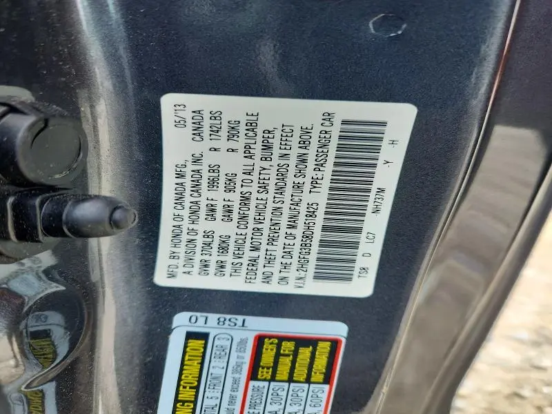 2013 HONDA CIVIC LX  