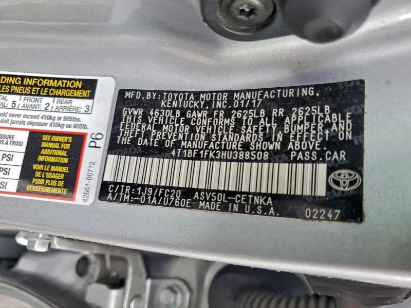 2017 TOYOTA CAMRY LE  