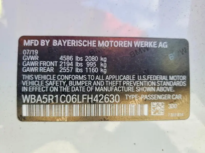 2020 BMW 330I   