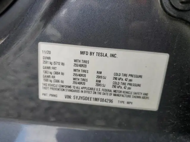 2021 TESLA MODEL Y   