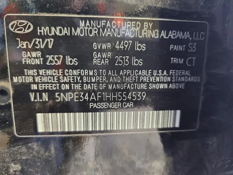 2017 HYUNDAI SONATA SPORT  