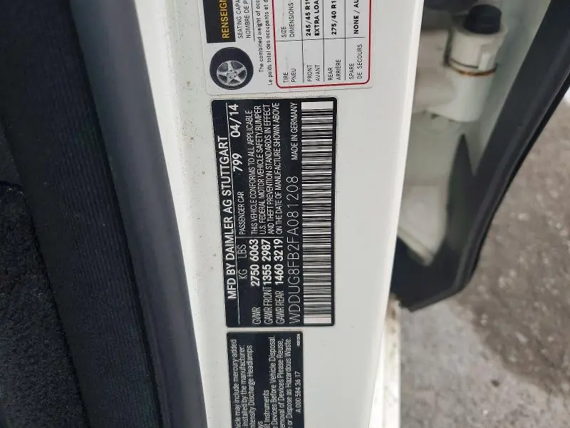 2015 MERCEDES-BENZ S 550 4MATIC  