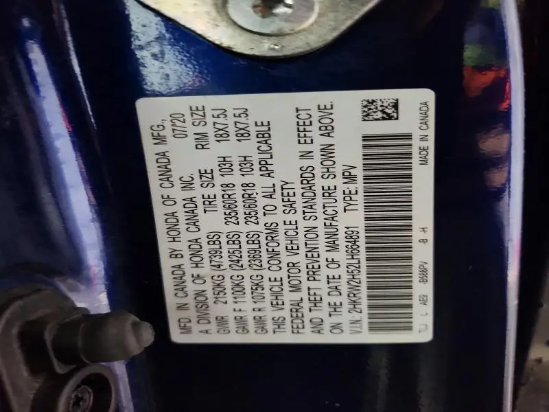 2020 HONDA CR-V EX  